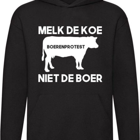 Hoodie - Melk de koe - Niet de boer